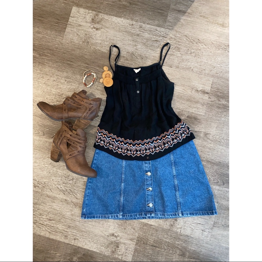 Black Spaghetti Strap Tank Top